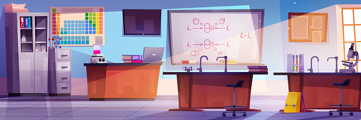 School Chemistry Classroom Interior Stock Illustration - Download Image ...