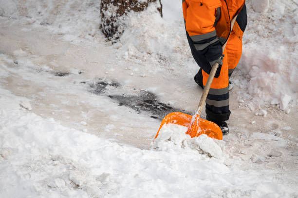 istock A man with a snow shovel cleans sidewalks in winter. 2025236405