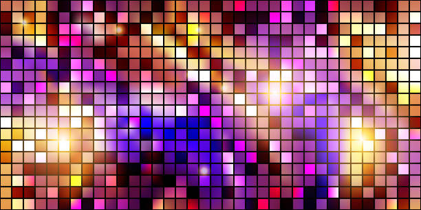 bildbanksillustrationer, clip art samt tecknat material och ikoner med disco ball sparkiling pattern with mirror paillette texture - nattklubb