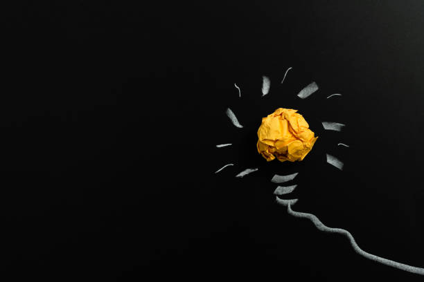 Light bulb made out of crumbled paper
