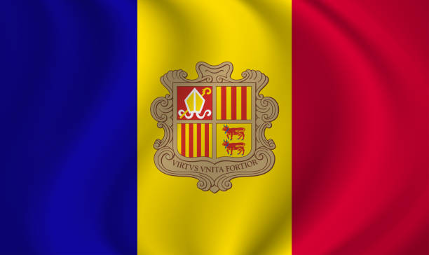istock Andorra waving flag blowing in the wind. Texture can be used as background. Vector illustration EPS10 2025258341