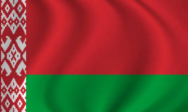 Vector illustration of Belarus waving flag blowing in the wind. Texture can be used as background. Vector illustration EPS10
