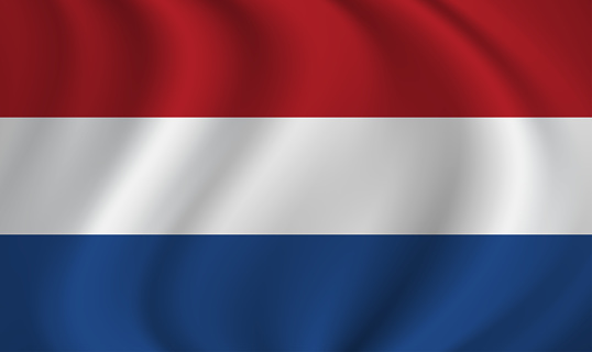 Netherlands waving flag blowing in the wind. Texture can be used as background. Vector illustration EPS10