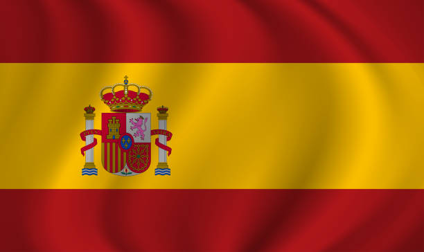 istock Spain waving flag blowing in the wind. Texture can be used as background. Vector illustration EPS10 2025261645