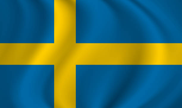 istock Sweden waving flag blowing in the wind. Texture can be used as background. Vector illustration EPS10 2025261649