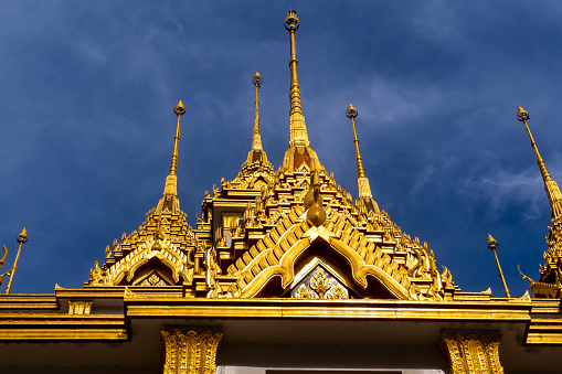 Loha Prasat (metal castle) Wat Ratchanatda. The famous destination in Bangkok, Thailand.