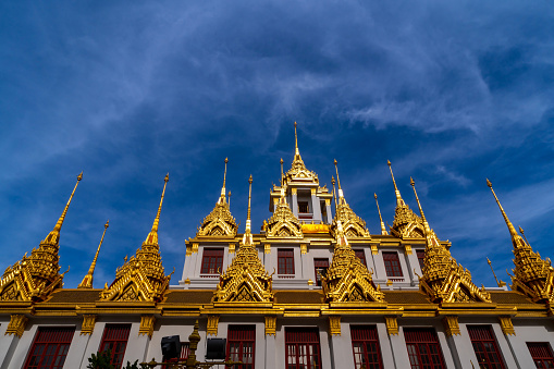 Loha Prasat (metal castle) Wat Ratchanatda. The famous destination in Bangkok, Thailand.