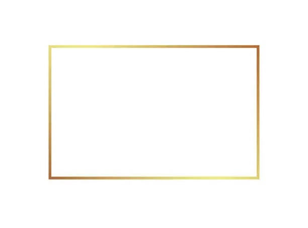 Vector illustration of Gold frame border golden vector thin boarder square element