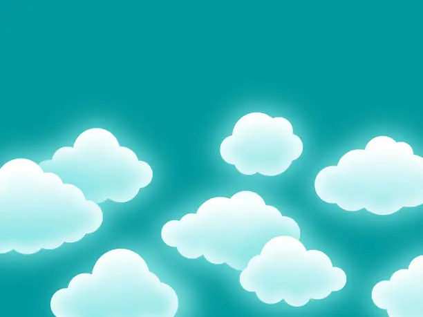 Vector illustration of Fluffy Clouds Background