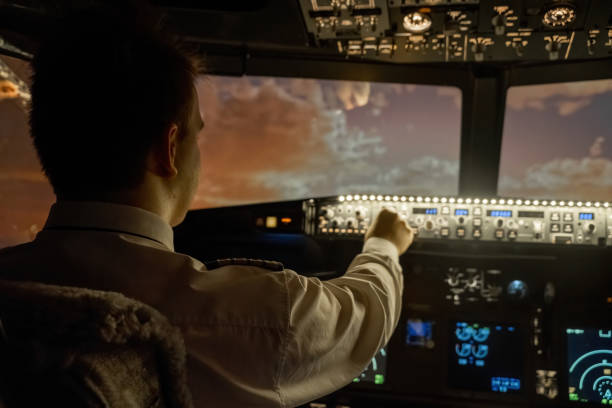 istock Skillful man captain navigates plane with finesse 2025334344