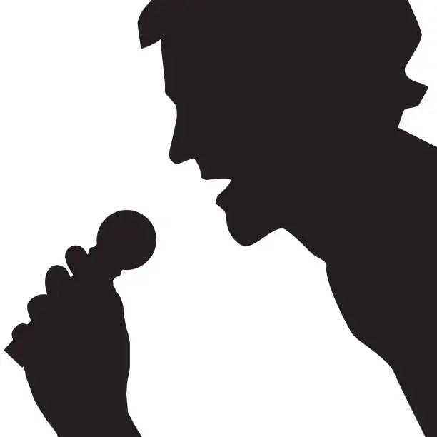 Vector illustration of Singer in Silhouette