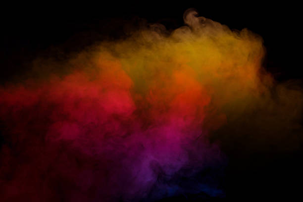 istock Yellow steam on a black background. 2025394084