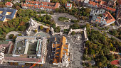 Drone Aerial view footage of Fisherman's bastion. St. Matthias Church from a height. Budapest, Hungary