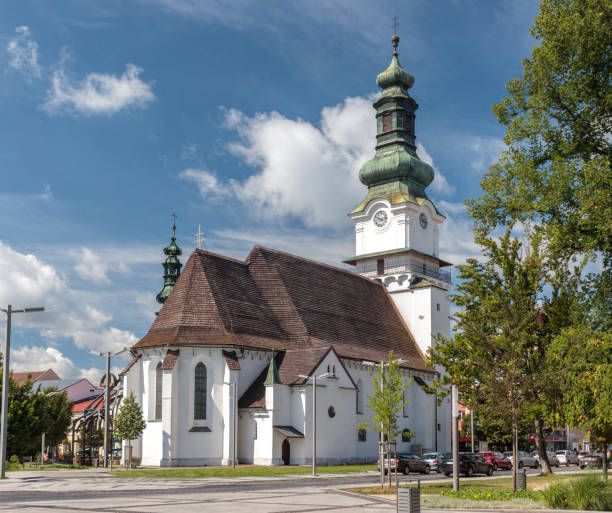 cityscape of zvolen, slovakia - zvolen stock-fotos und bilder