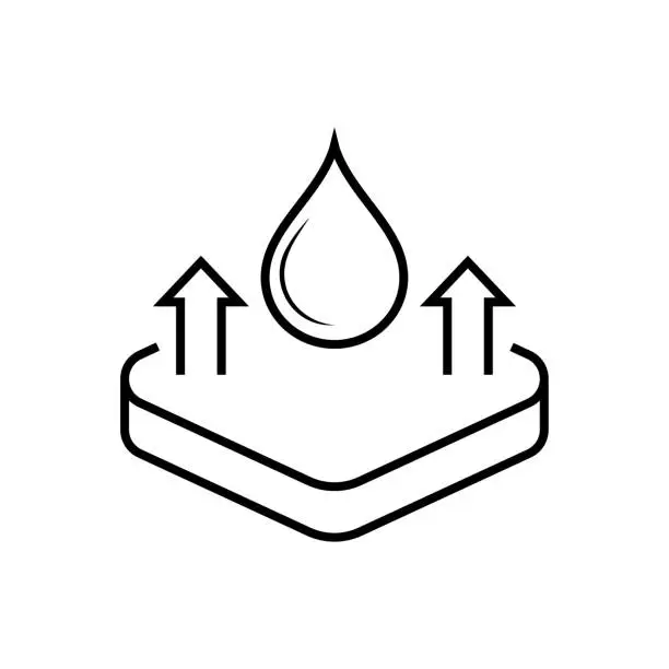 Vector illustration of Water evaporation icon. Water drop. Linear style. Vector icons