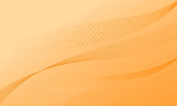 Vector illustration of orange business stripe wave curves on soft gradient abstract background