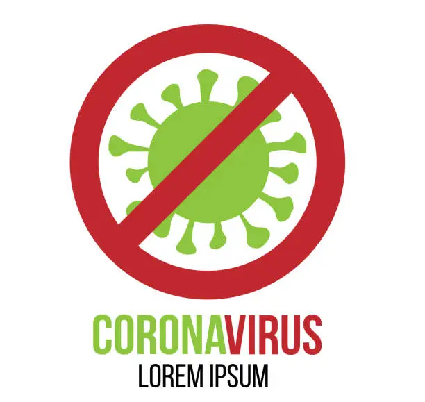 Vector illustration of Stop Coronavirus Icon Template Copy Space