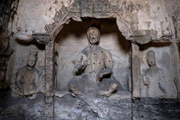 Yungang Grottoes. World cultural heritage. One of China's four most famous Buddhist Caves Art Treasure Houses, is located Datong, Shanxi Province. It is cave 20. Buddha is 13.7 metres high.