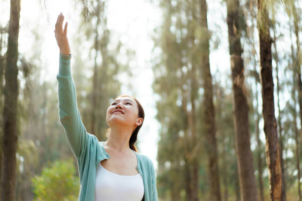 istock Asian young woman relaxing in nature. 2025453889