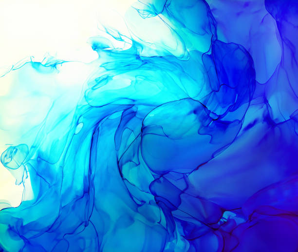 istock Natural abstract fluid art painting with alcohol ink technique. Soft dreamy colors create transparent wavy lines. 2025454438