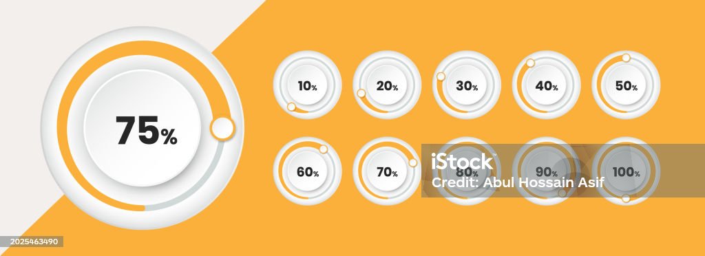 Performance Circular Graph Modern Minimalist Circular Progress Graph With Percent For Ui Element ...