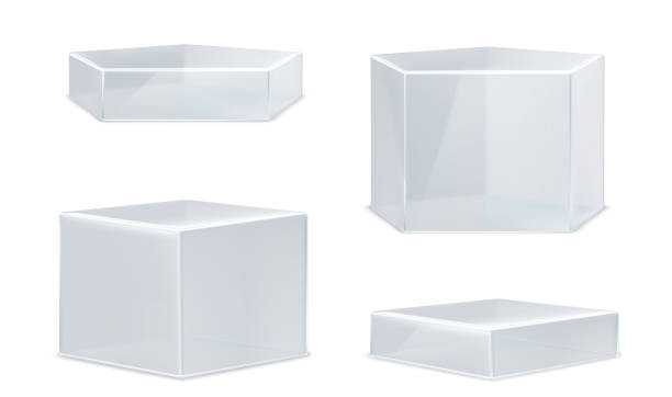 istock Glass transparent pentagon product podiums 2025499815