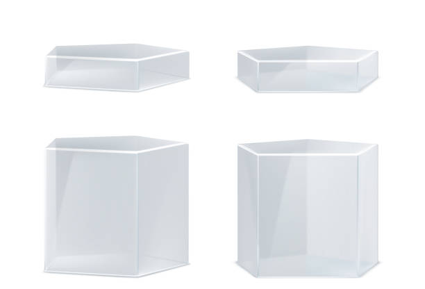istock Glass transparent pentagon product podiums 2025507657