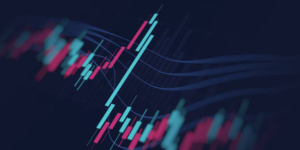 istock financial graph with trend line chart in stock market on neon light colour background, business technology concept 2025515607