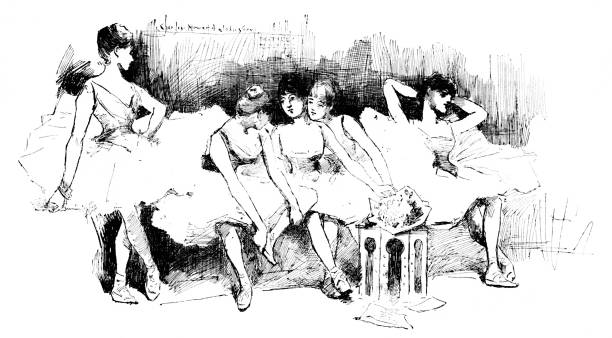 illustrazioni stock, clip art, cartoni animati e icone di tendenza di ballerine ballerine - danza-moderna