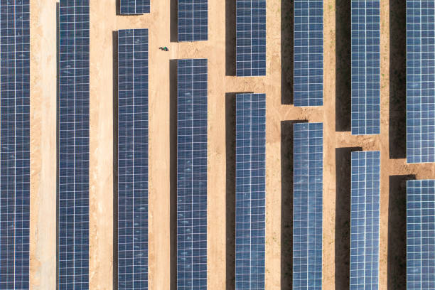 istock Aerial View of a Large Solar Panel Farm. 2025535057