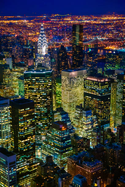 Chrysler Building and other Midtown Manhattan skyscrapers from the Empire State Building, NYC, USA