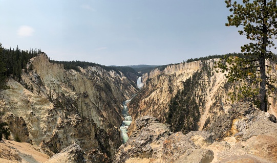 Yellowstone River Falls photographed in summertime