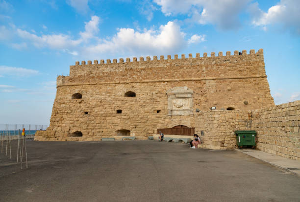 Heraklion, Crete, Greece - October 2, 2023: A picture of the Rocca a Mare or Koules Fortress.