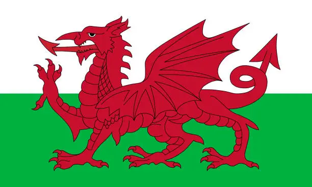 Vector illustration of Illustration of ensign of Wales.