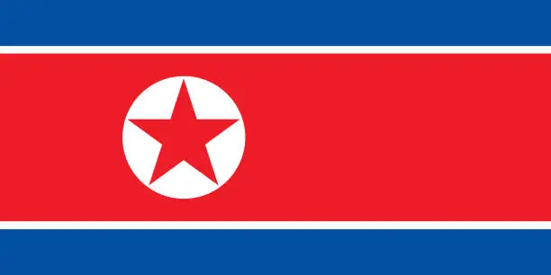 Vector illustration of Illustration of ensign of Democratic People's Republic of Korea.