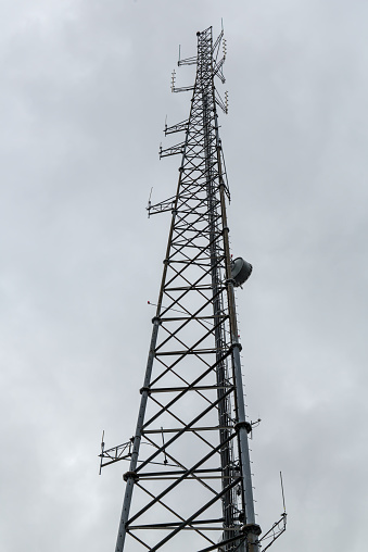 large radio broadcast tower (fire department signal station washington avenue empire boulevard brooklyn new york) cell mobile communications