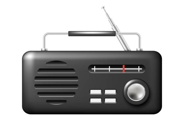 istock Retro radio icon set. Vector 3D radio. Clipart isolated on white background. 2025625106