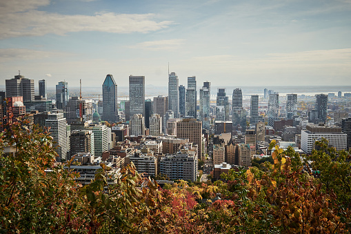 Montreal in de herfst op een zonnige dag