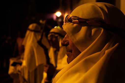 18 April 2019, Backstage of the famous religious procession (Ecce Homo) during the Holy Week in Braga, Minho.