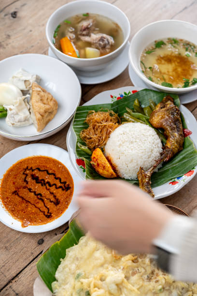 Set of Indonesian Cuisines stock photo