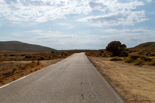 Road that connects Agua Amarga with the Fernan Perez district in Almeria, Spain.