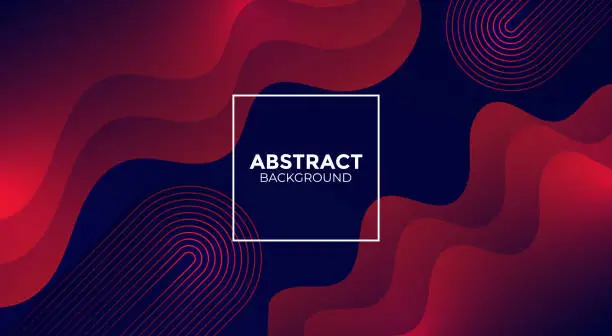 Vector illustration of Modern abstract blue and red gradient geometric shape on dark blue background design