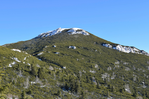 Veliki Snežnik is the highest mountain of southern Slovenia, surrounded by extensive forests. Peak is very dominant in regards to surrounding area