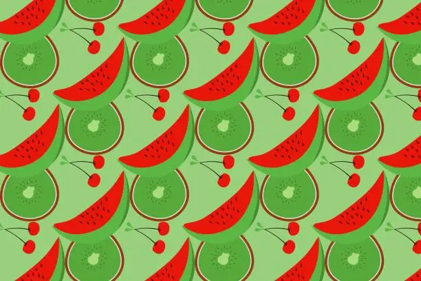 Vector illustration of Summer and fruit pattern
