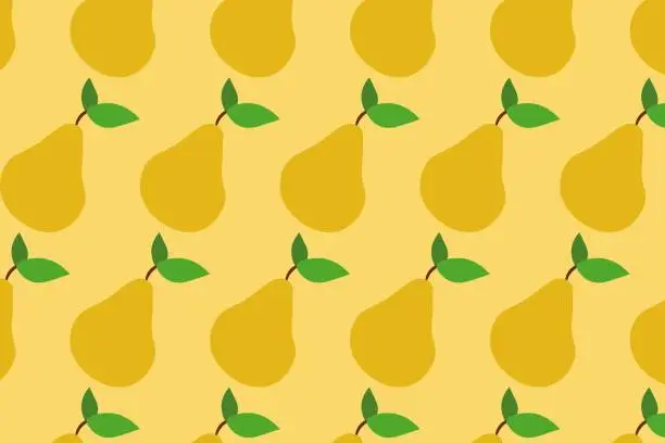 Vector illustration of Yellow pear