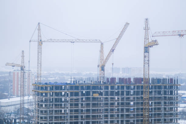 istock Construction of modern high-rise residential buildings. Timelapse 2025892726
