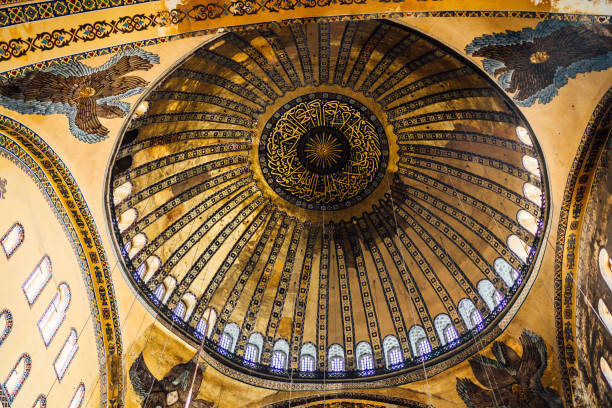 Detail of the dome of the Hagia Sophia mosque in Istanbul, Turkey