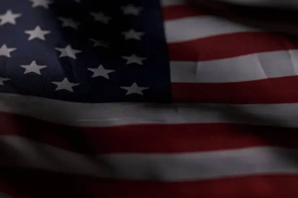 Extreme macro photography of American flag Extreme macro photography of American flag