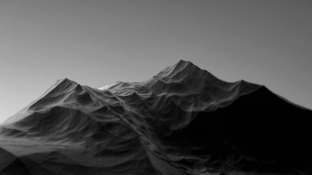 istock Gray mountain, stone slope, blurred rock, abstract mountain, banner. 3D render 2025924052