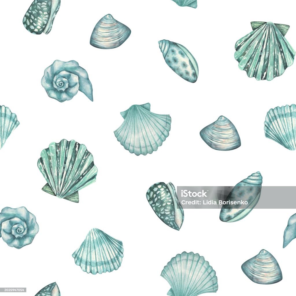 Green Shell Pattern Background Seamless Pattern Background For Easy Making Seamless Pattern Use It For ...